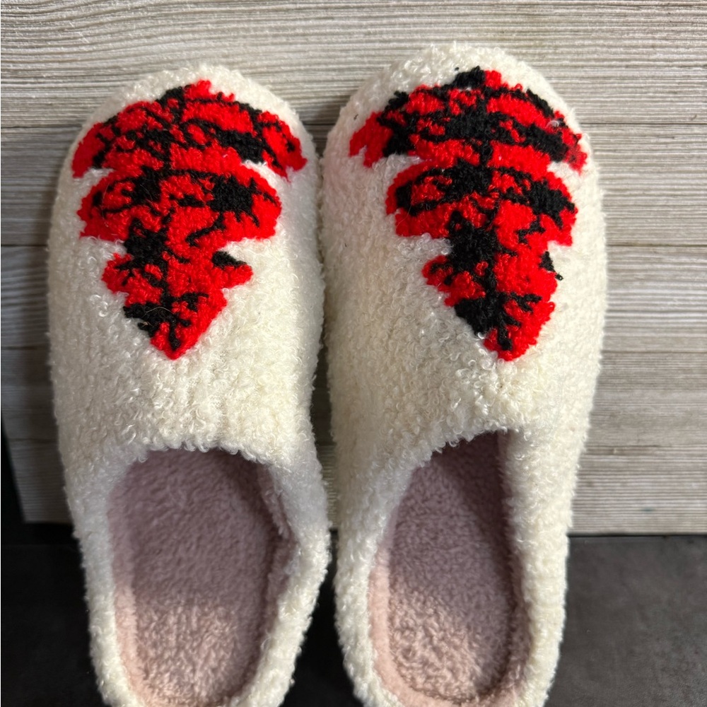 Cozy Cream and Red Women's Slippers